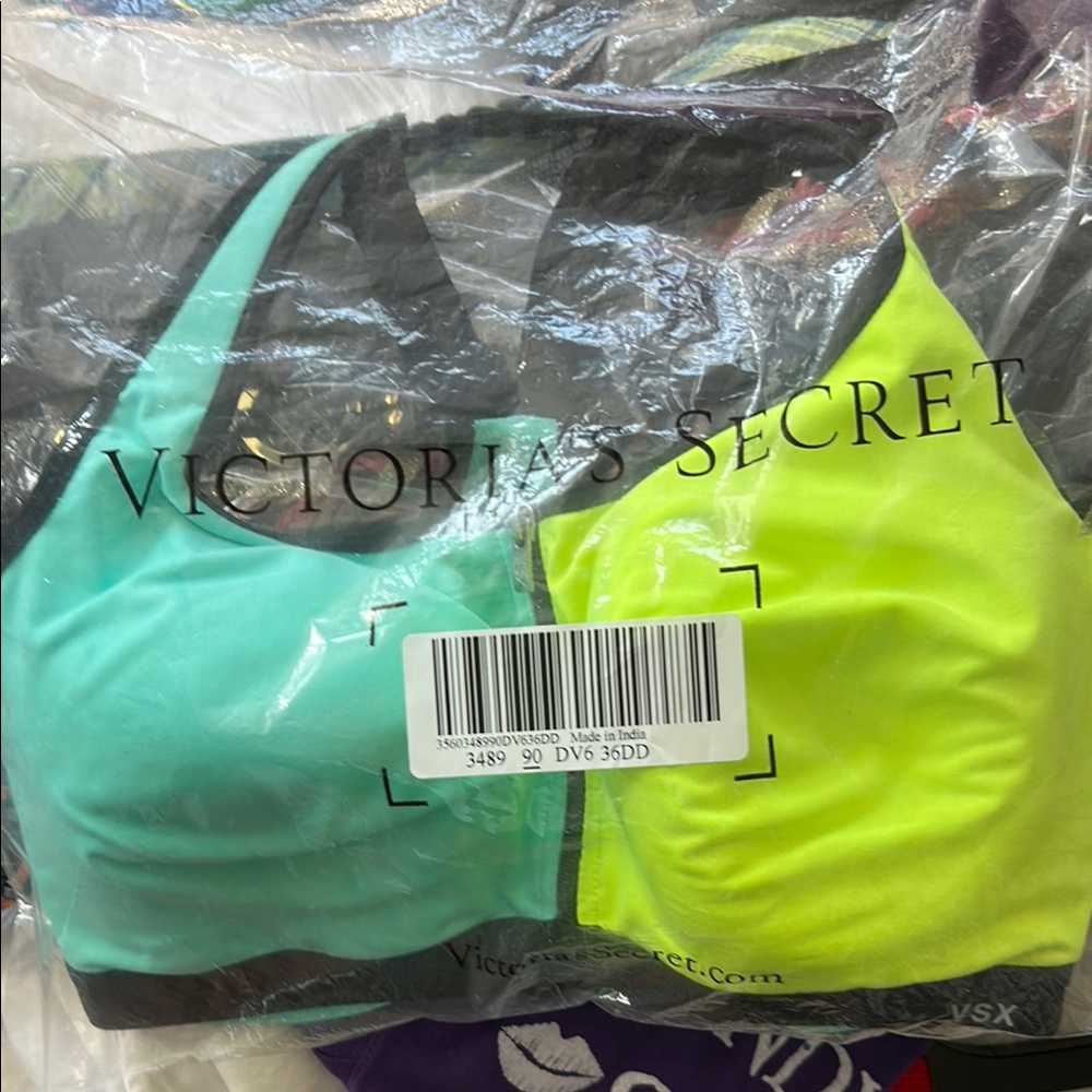 VSX Neon Yellow Sports Bra Moisture-Wicking Comfort